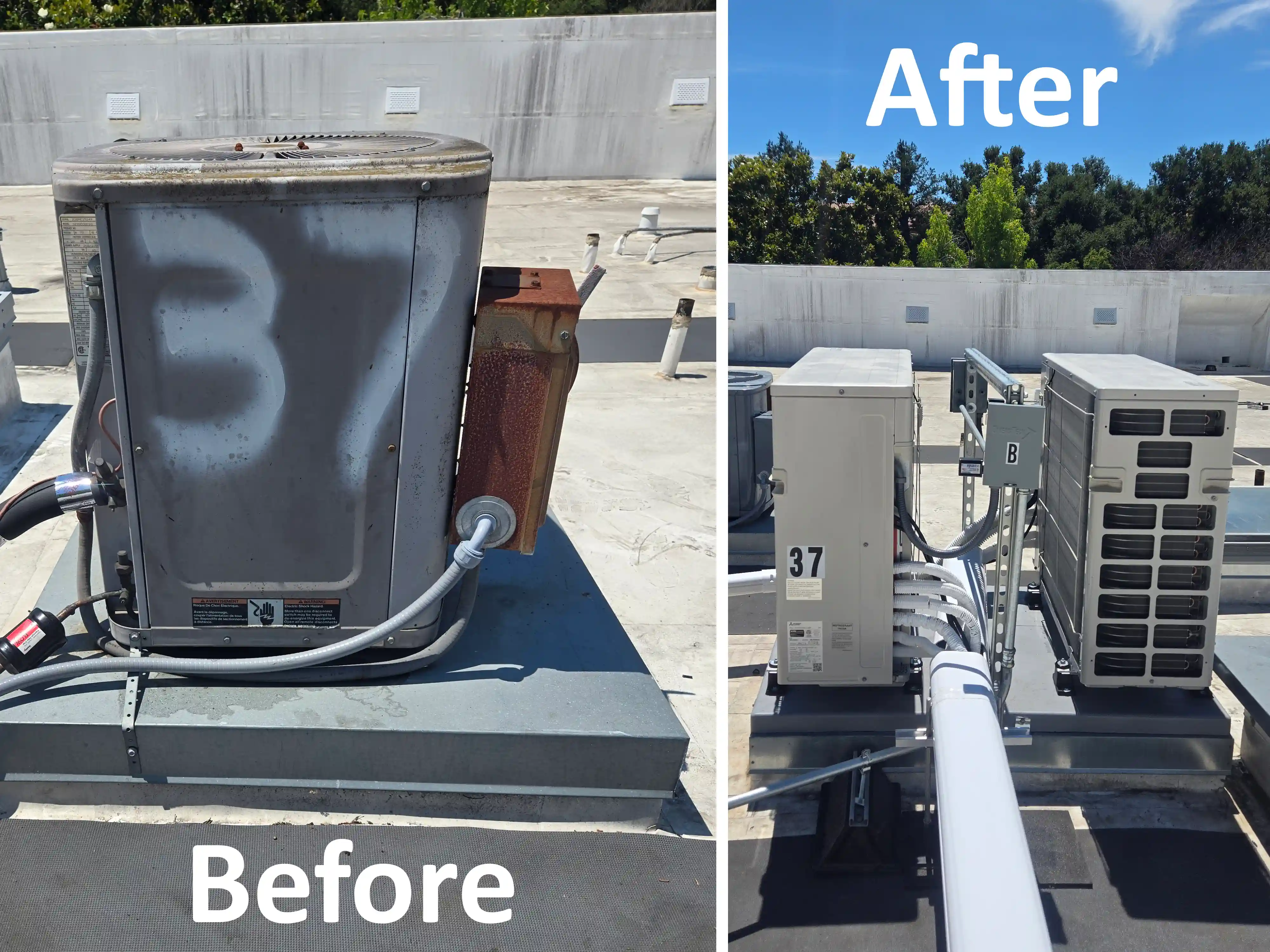 Ac to Mitsubishi heat pump conversion in Palo Alto